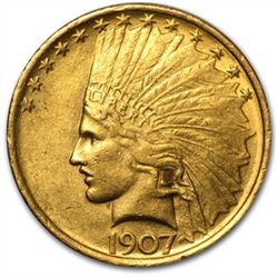 1907 $10 Indian Gold Eagle - Almost Uncirculated