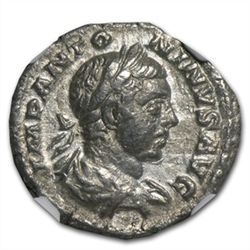 Roman AR Denarius of Emperor Elagabalus (218-222AD) NGC