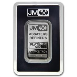1 oz Johnson Matthey Platinum Bar (In Assay) .999+ Fine