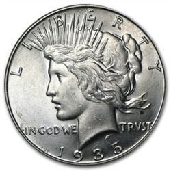 1935 Peace Dollar - Brilliant Uncirculated