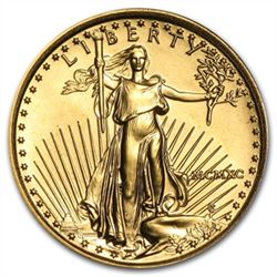1990 MCMXC 1/10 oz Gold American Eagle Brilliant Uncirc