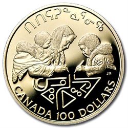 1990 1/4 oz Gold Canadian $100 Proof-International Lite
