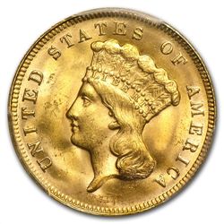 $3 Gold Princess - MS-64 NGC or PCGS