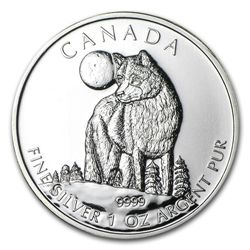 2011 1 oz Silver Canadian Wildlife Series - Wolf