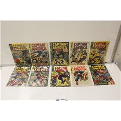 CAPTAIN  AMERICA #101-109 & 112  (1968-69) 10 ISSUE SILVER AGE ALL KIRBY ART ISSUES - #112 LAST