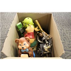 BOX LOT OF ASSORTED TOY PHONES