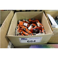 BOX LOT OF VINTAGE REPLICA DUKES OF HAZARD  GENERAL LEE  DIE CAST CARS