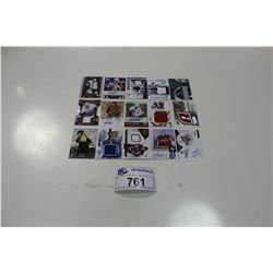 LOT OF 15 AUTHENTIC MEMORABILIA NHL TRADING CARDS