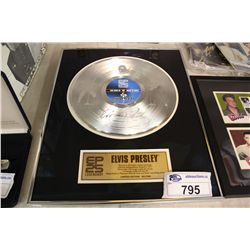 FRAMED ELVIS PRESLEY LIMITED EDITION RECORD AND FRAMED ELVIS STAMPS