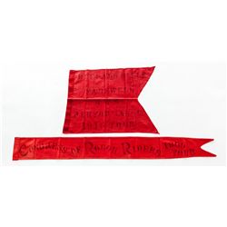 Lot of 2 Original Buffalo Bill's Red Banners