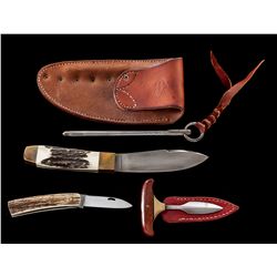 Lot of 3 Custom Knives, by Mike Silvey
