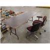 Image 1 : Folding Table with (2) Rolling Chairs