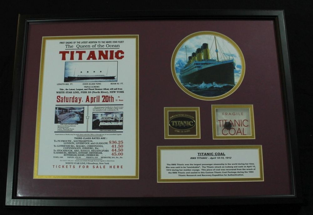 Authentic Titanic Coal & Ship's Wheel Replica - Comes With Certificate Of Authenticity
