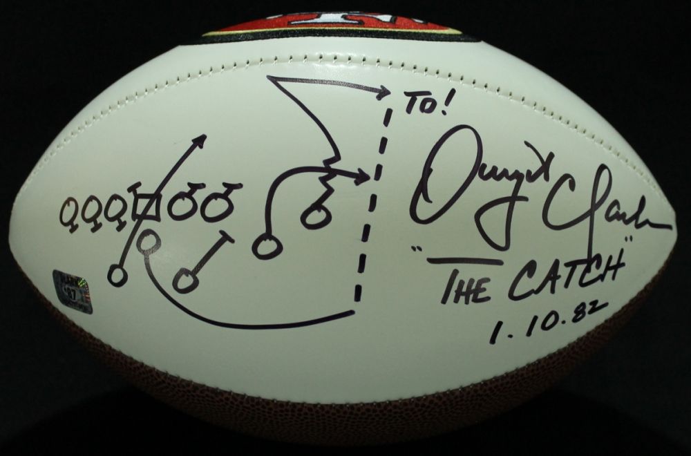 dwight clark signed football