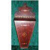 Image 1 : A Georgian inlaid oak wall mounted salt box with sloping hinged lid. (Illustrated)...