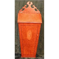 A Georgian shell inlaid oak salt box with sloping hinged lid (replaced hinges). (Illustrated)...