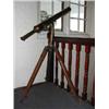 Image 1 : A large Broadhurst Clarkson & Co brass telescope on folding wooden tripod stand, total length ap...