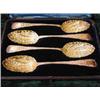 Image 1 : A good cased set of four hallmarked silver and parcel gilt berry spoons, maker John James Whitin...