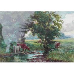 George Hamilton Constantine; A framed and glazed watercolour inscribed "A Shady Corner" depictin...