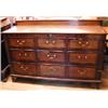 Image 1 : An 18th century oak and mahogany crossbanded mule chest with hinged lid above three dummy drawer...