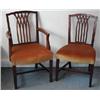 Image 1 : A good set of six Georgian mahogany dining chairs with gothic arched backs and square supports (...