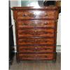 Image 1 : A good 19th century French mahogany and crossbanded six drawer secretaire chest, the third drawe...