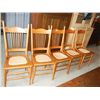 Image 1 : 5 Antique Spindle Back Kitchen Chairs