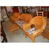 Image 2 : 5 Piece Wicker Patio Set: Loveseat, 2 Chairs, Rocker, and Table