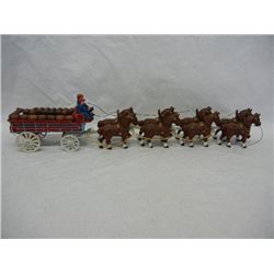 Cast Iron Horse Team and Wagon
