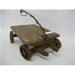 Primitive Toy Wagon w/ Iron Wheels, some damage