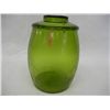 Image 2 : Green Glass Cookie Jar w/ Mushroom Pattern