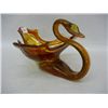 Image 1 : Amber and Red Glass Hand Blown Glass Swan