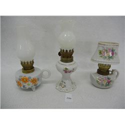 3 Miniature Oil Lamps