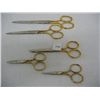 Image 1 : Set of 5 German-Made Scissors, Gold Handles