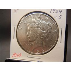 1934-S Peace Dollar XF