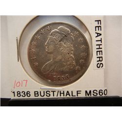 1836 Bust Half Dollar MS-60 Full Liberty