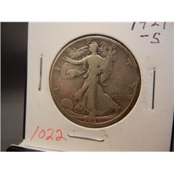 1921-S Walking Liberty Half Dollar