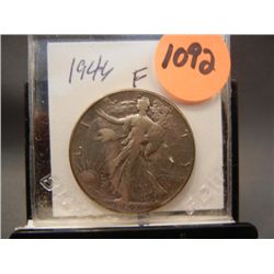 1946 Walking Liberty Half Dollar Nicely Rainbow toned
