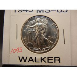 1945 Walking Liberty Half Dollar MS65