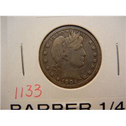 1904 Barber Quarter AU