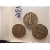 Image 2 : Three1921  Mercury Dimes