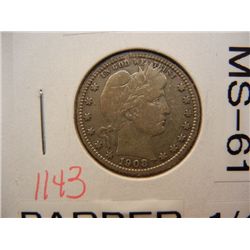 1908 Barber Quarter MS-61