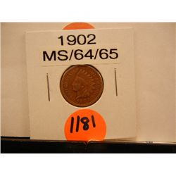 1902 Indian Head Cent MS-64/65