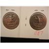 Image 2 : Two Silver Washington Quarters 1945 & 1942