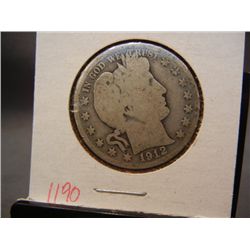 1912-S Barber Half Dollar