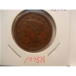 1852 Large Cent XF+ High Grade