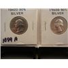 Image 1 : Two Silver Washington Quarters 1942-D & 1960-D