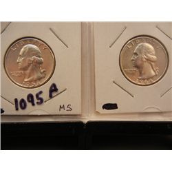 Two Silver Washington Quarters 1958-D & 1964-D