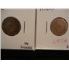 Image 1 : Two Indian Head Cents 1860 & 1863 No Reverse