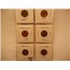 Six Lincoln Wheat Cents